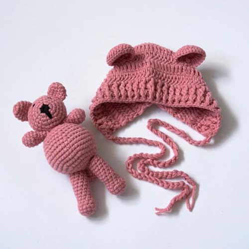 Zeroest Newborn Baby Photography Bear Hat Outfit Set