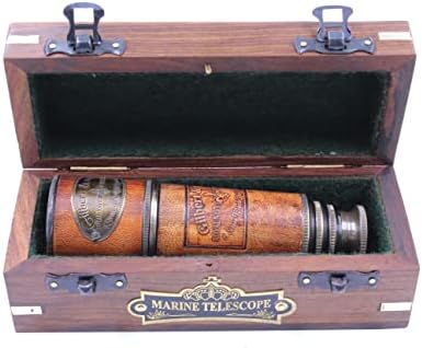 Handcrafted Brass Nautical Telescope with Box