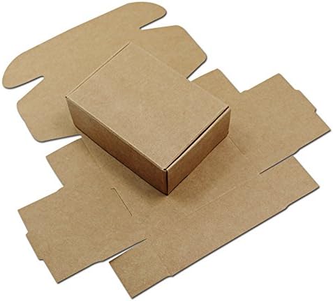 FERENLI 20Pcs Brown Kraft Paper Boxes for Crafts and Gifts