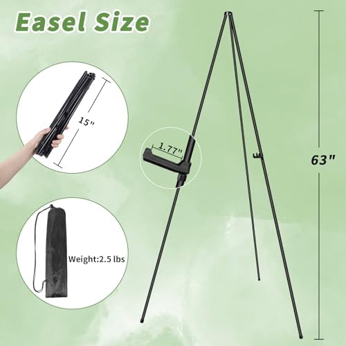 PUJIANG 2 Pack Folding Easel Stand for Signs and Art Displays