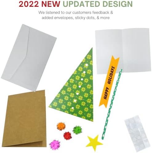 4Es Novelty Christmas Card Craft Kit for Kids 12 Pack