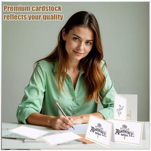 50 Pcs Gold Foil Border Table Cards for Events