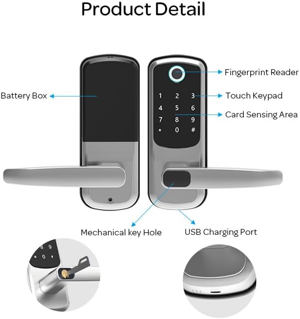 Xenocam 8-in-1 Keyless Entry Door Lock with Fingerprint Keypad