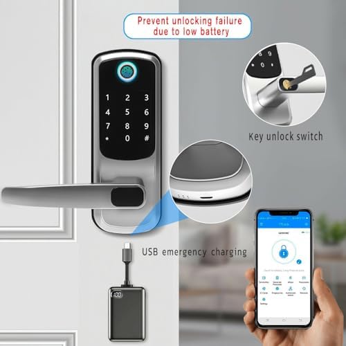 Xenocam 8-in-1 Keyless Entry Door Lock with Fingerprint Keypad
