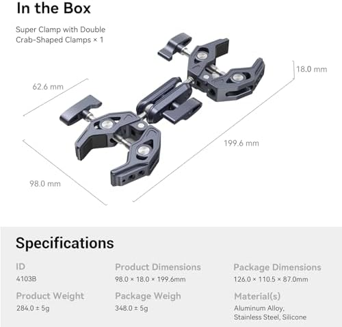 SmallRig Double Clamp Mount for Chair Pole Tripod and More