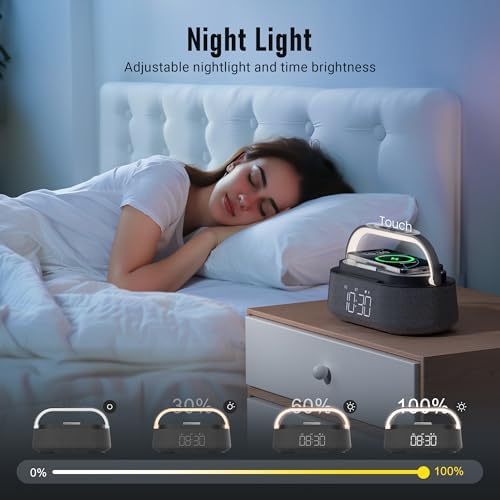 FREEFISH 6-in-1 Bluetooth Speaker with Wireless Charger and Night Light