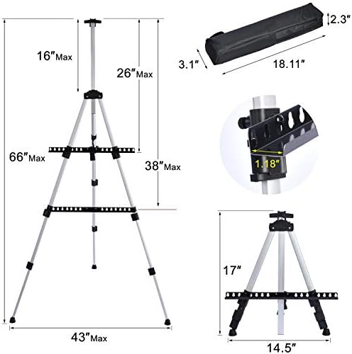 Portable Artist Easel Stand - Adjustable Height and Lightweight