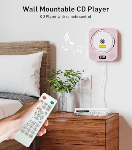 Kpop Pink CD Player with IR Remote and Bluetooth