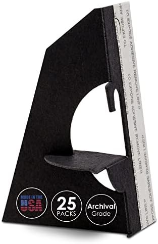 Lineco Self Stick Cardboard Easel Back 3 Inch Single Wing 25 Pack Black
