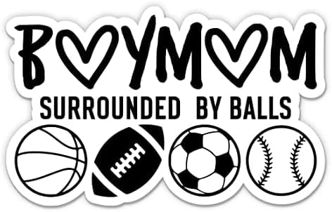 Boy Mom Surrounded By Balls Waterproof Decal