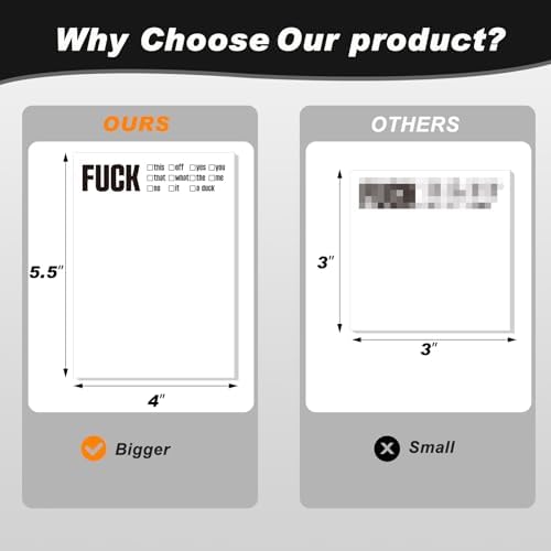 10 Pcs Funny Sticky Notes for Adults 4x6 Inches