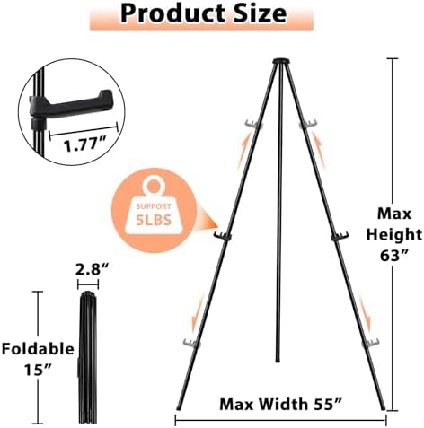 Instant Display Easel Stand 63 Collapsible Portable Art Easel