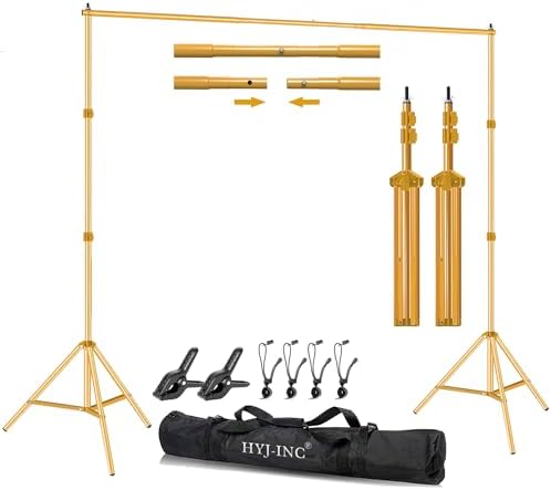 Titanium Gold Adjustable Photo Backdrop Stand Kit 10x7ft