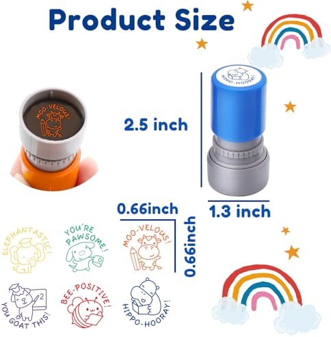 TANZHIBOCK 6-Piece Teacher Stamp Set for Classroom Grading
