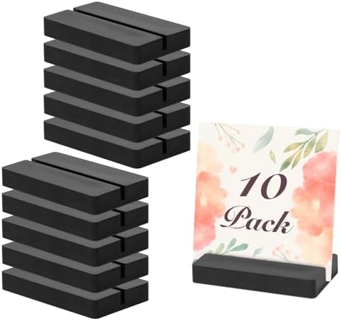 OUTNEE Acrylic Sign Stand Card Holder 10PCS Black