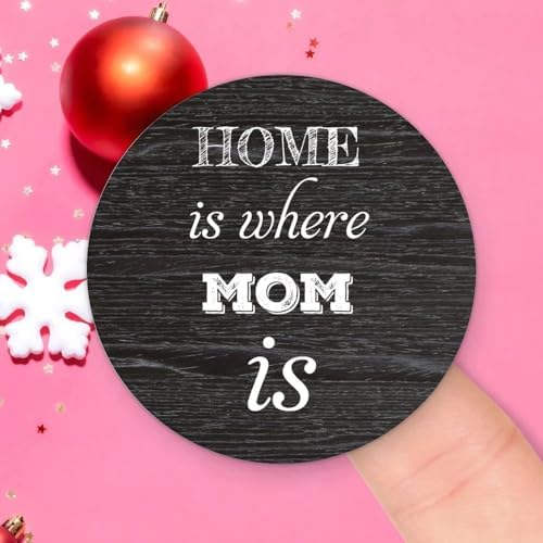 3in Round Label Stickers 100pcs for Home is Where Mom is Quotes
