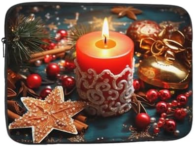 OPSREY Christmas Candle Print Laptop Sleeve 12 Inch