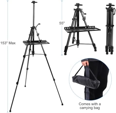 PATIKIL Artist Easel Stand Black Metal Adjustable Height