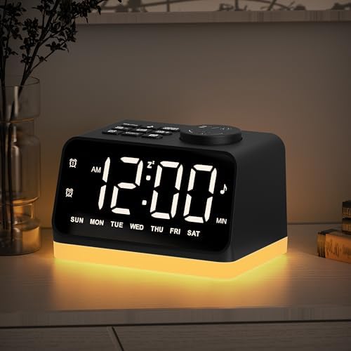 JALL Digital Alarm Clock with FM Radio and Night Light