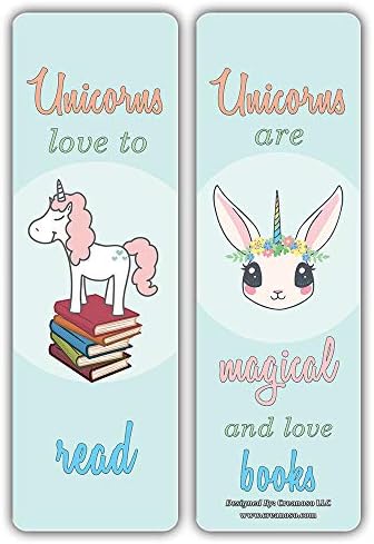 Creanoso Cool and Amazing Unicorn Bookmarks 30-Pack