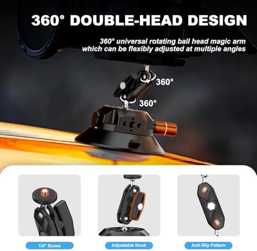 COMAN 45 In Suction Cup Camera Mount with Ball Head Magic Arm