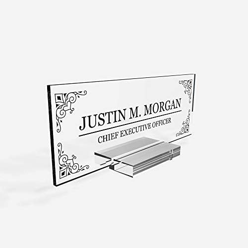 Personalized Desk Nameplate - Acrylic Office Decor 8x3 Inch