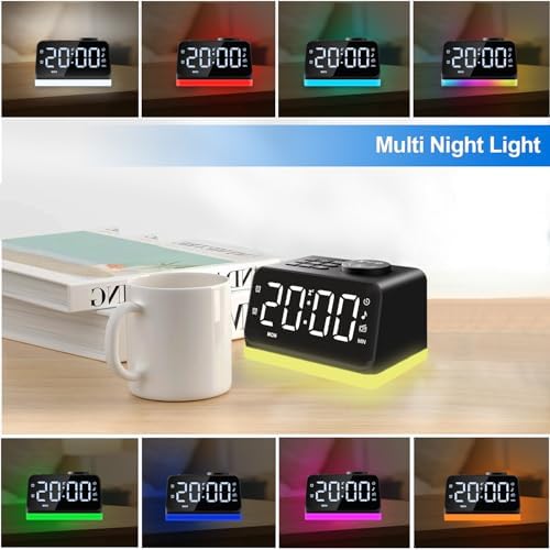 JALL Digital Alarm Clock with FM Radio and Night Light