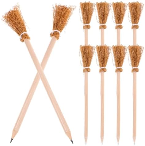 12 Pcs Witch Broom Pencils Halloween Party Favors