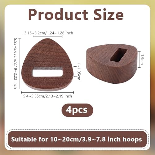 MAGICALCUTDIE Triangle Wood Embroidery Hoop Easel Stand 4Pcs Set