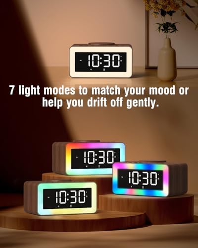 Bitswolee All-in-One Alarm Clock with Wireless Charging