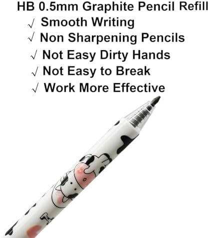 Maydahui 24 Pcs Cartoon Cow Design HB Pencils