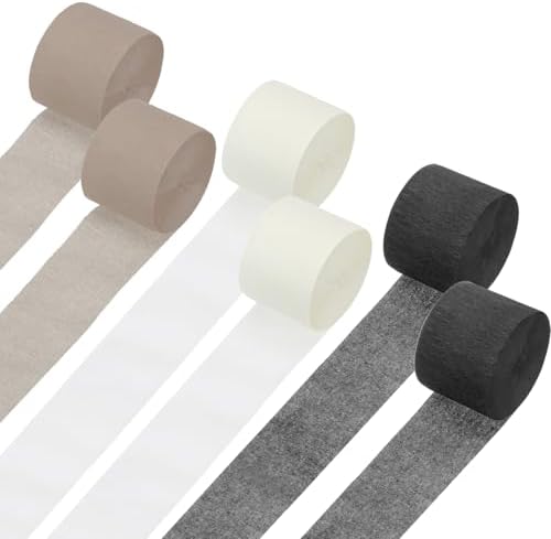MECCANIXITY Crepe Paper Streamers 6 Rolls 492ft Party Decorations