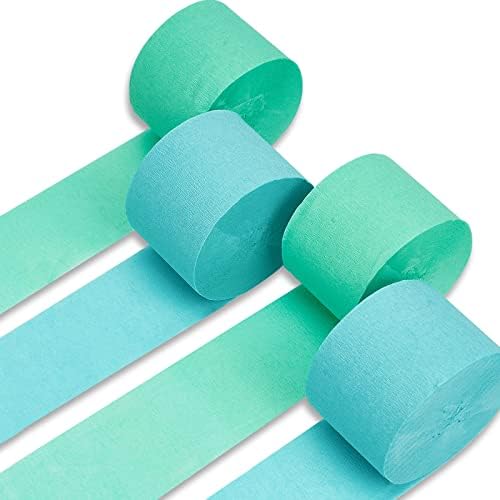 PartyWoo Crepe Paper Streamers 4 Rolls 328ft Pack