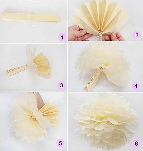 Fascola 12 Pcs Mixed Paper Lanterns and Flowers Decor Kit