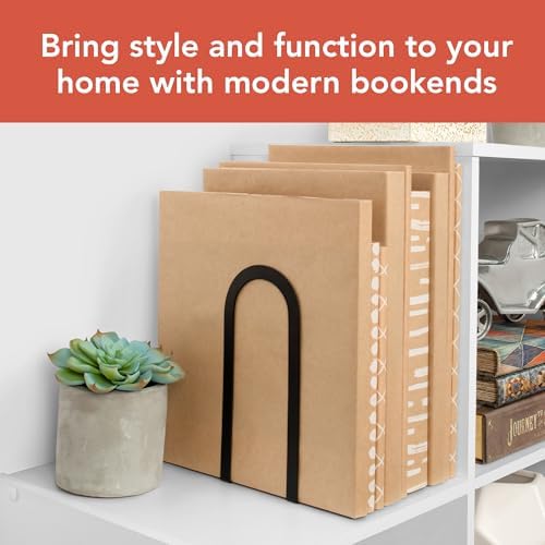 Spectrum Elements Book Ends Large Black Modern Metal