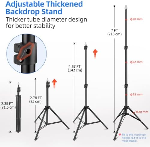 Hemmotop Photo Backdrop Stand 10x7ft Adjustable Stand for Photography