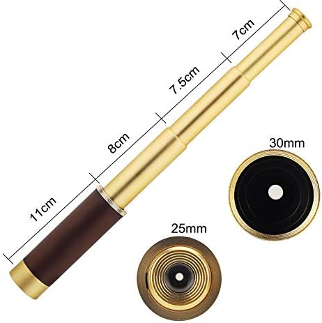 Dangshan Telescope Brass Pirate Monocular - Waterproof 25x30x Collapsible
