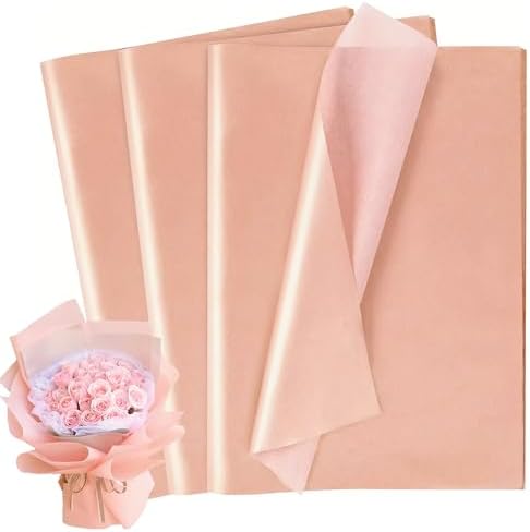 Naler 60 Sheet Champagne Tissue Paper Rose Gold for Gift Wrapping