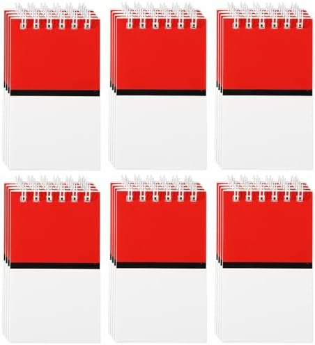 24pcs Mini Spiral Notebooks Red White Cartoon Anime Theme