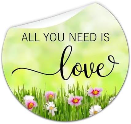 15in Round Label Stickers 100pcs Love Quotes Seals