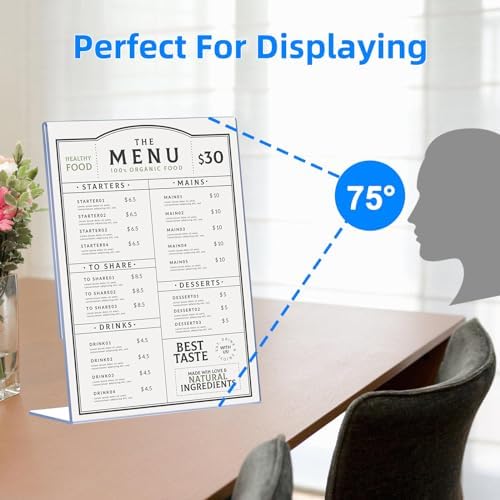 6 Pack Slanted Back Acrylic Sign Holders 4x6 for Business Use