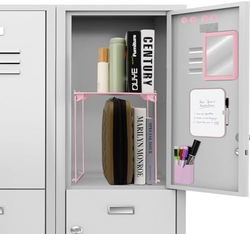 Pink Locker Accessories with Shelf Mirror and Whiteboard