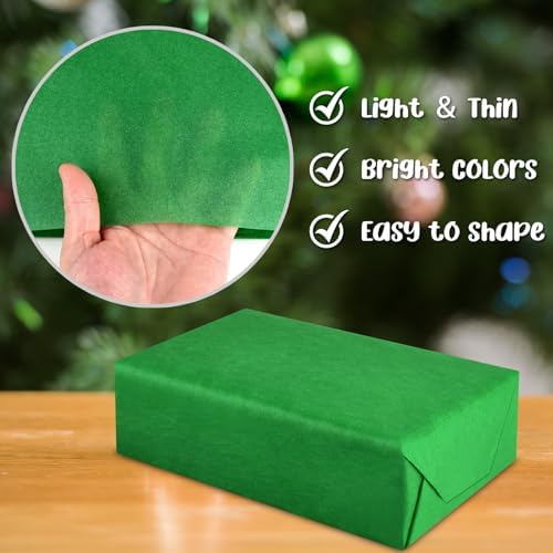 Morcheiong 60 Sheet Green Tissue Paper for Art and Wrapping