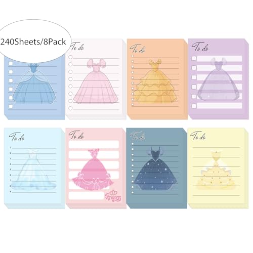Princess Theme Daily Checklist Notebooks 8 Pack