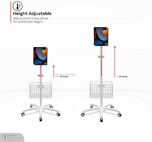 CTA Heavy-Duty Medical Floor Stand for Tablets - White