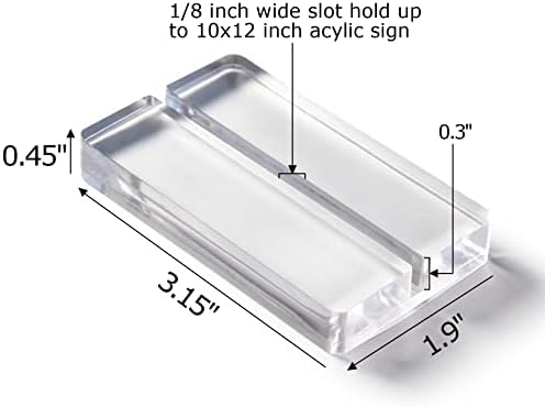 Acrylic Place Card Holder - 3 Inch Clear Table Number Display Stand 10 Pack
