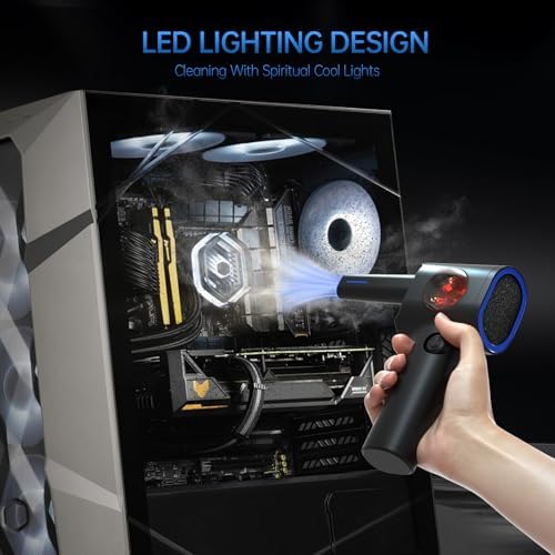 ATEngeus Compressed Air Duster with Storage Case and LED Light