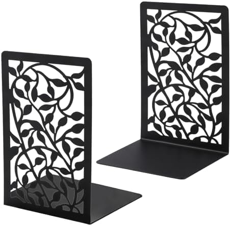 1 Pair Metal Bookends with Tree Design for Heavy Books