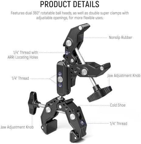 NEEWER Double Super Clamp Camera Mount with Magic Arm