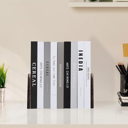 Sturdy Wooden Bookends - Non-Slip Decorative 1 Pair